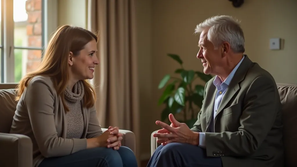 Two people in conversation during a coaching session